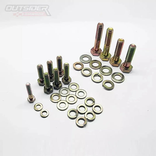 Yellow Zinc Plated Nissan RB Water Pump Bolt Kit RB26, RB25, RB20, RB30 Dress-Up Outsider Garage