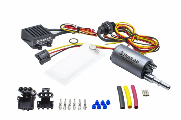 350lph In-Tank Brushless Fuel Pump with 3/8 SAE Outlet 72002 Controller 74101 Feed Thru Pre-Filter Wire Lead Harness FUELAB