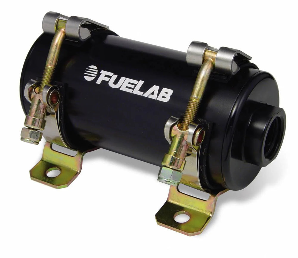Reduced Size CARB In Line Fuel Pump Rated to 1600HP Street/Strip Speed Adjustable DC Brushless Fuel Pump Internal Bypass Black FUELAB