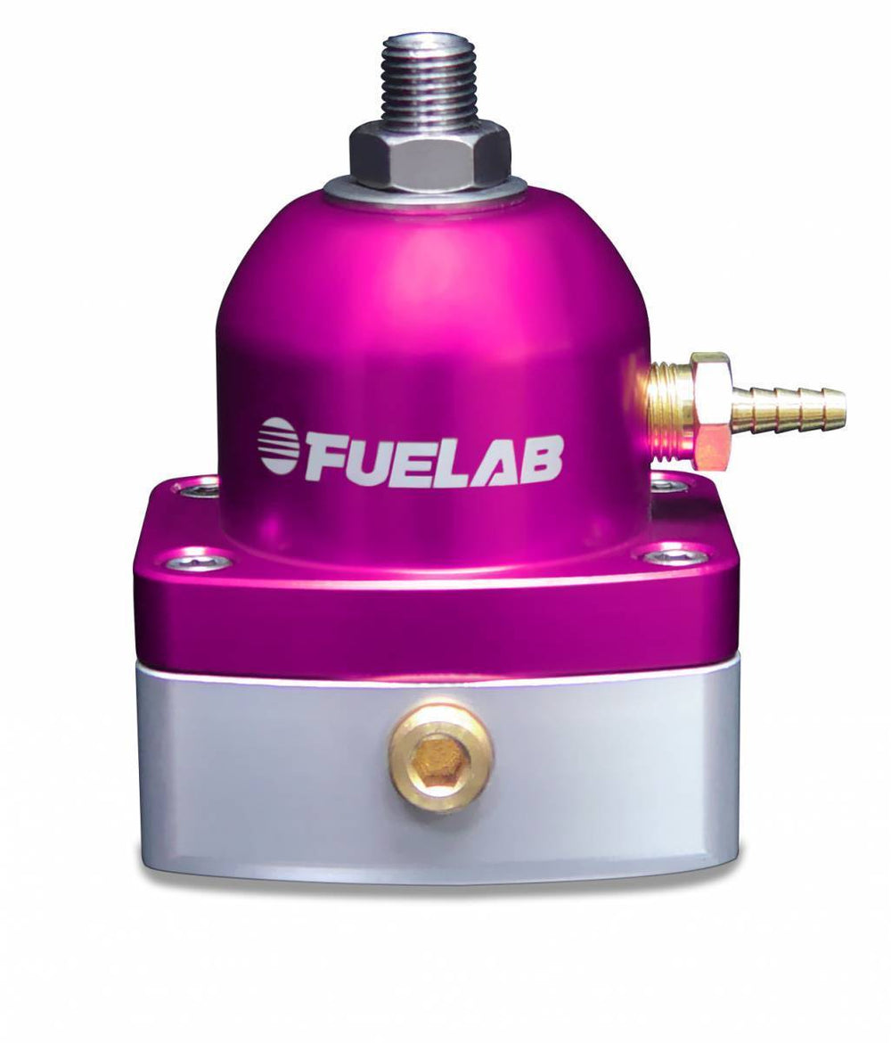 Universal TBI Throttle Body Injection Adjustable Mini Fuel Pressure Regulator 10-25 psi 2  -6AN Inlets 1  -6AN Return Purple FUELAB