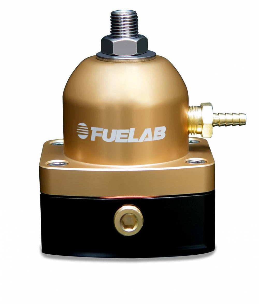 Universal EFI Electronic Fuel Injection Adjustable Mini Fuel Pressure Regulator 90-125 psi 2  -6AN Inlets 1  -6AN Return Gold FUELAB