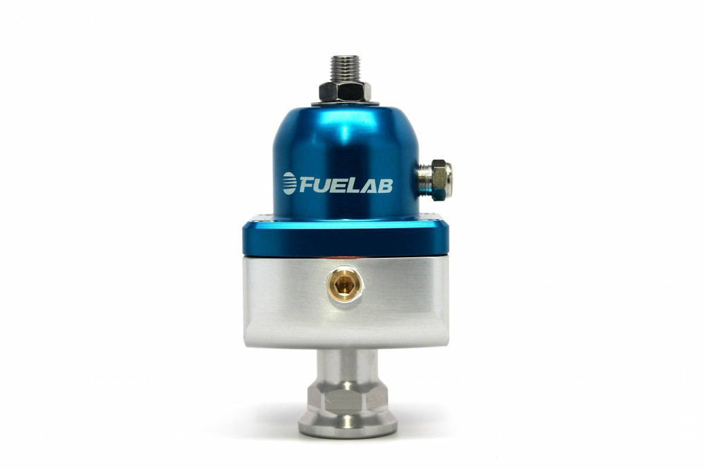 Universal High Pressure Adjustable Fuel Pressure Regulator Blocking Style 25-65 psi (1) -8AN Inlet (2) -8AN Outlets Blue FUELAB