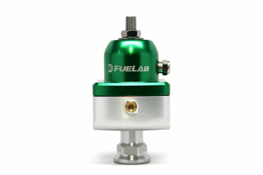 Universal High Pressure Adjustable Fuel Pressure Regulator Blocking Style 25-65 psi (1) -8AN Inlet (2) -8AN Outlets Green FUELAB