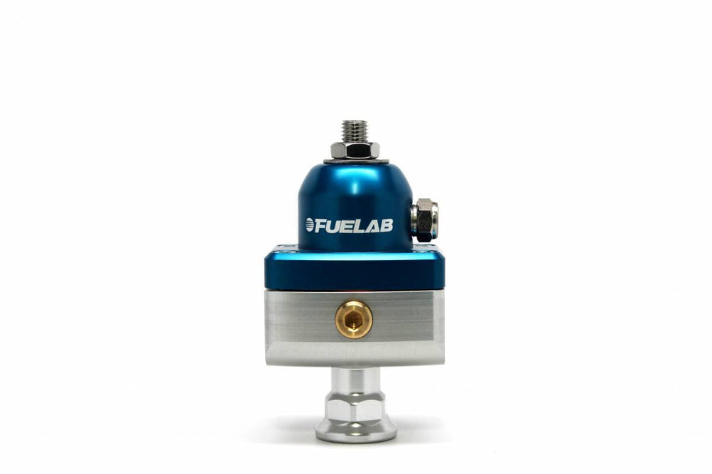 Universal CARB Adjustable Fuel Pressure Regulator Blocking Style Mini 4-12 psi (1) -6AN Inlet (2) -6AN Outlets Blue FUELAB