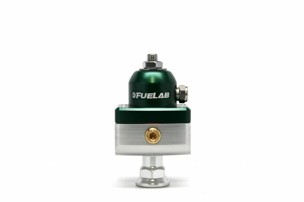 Universal CARB Adjustable Fuel Pressure Regulator Blocking Style Mini 1-3 psi (1) -6AN Inlet (2) -6AN Outlets Green FUELAB
